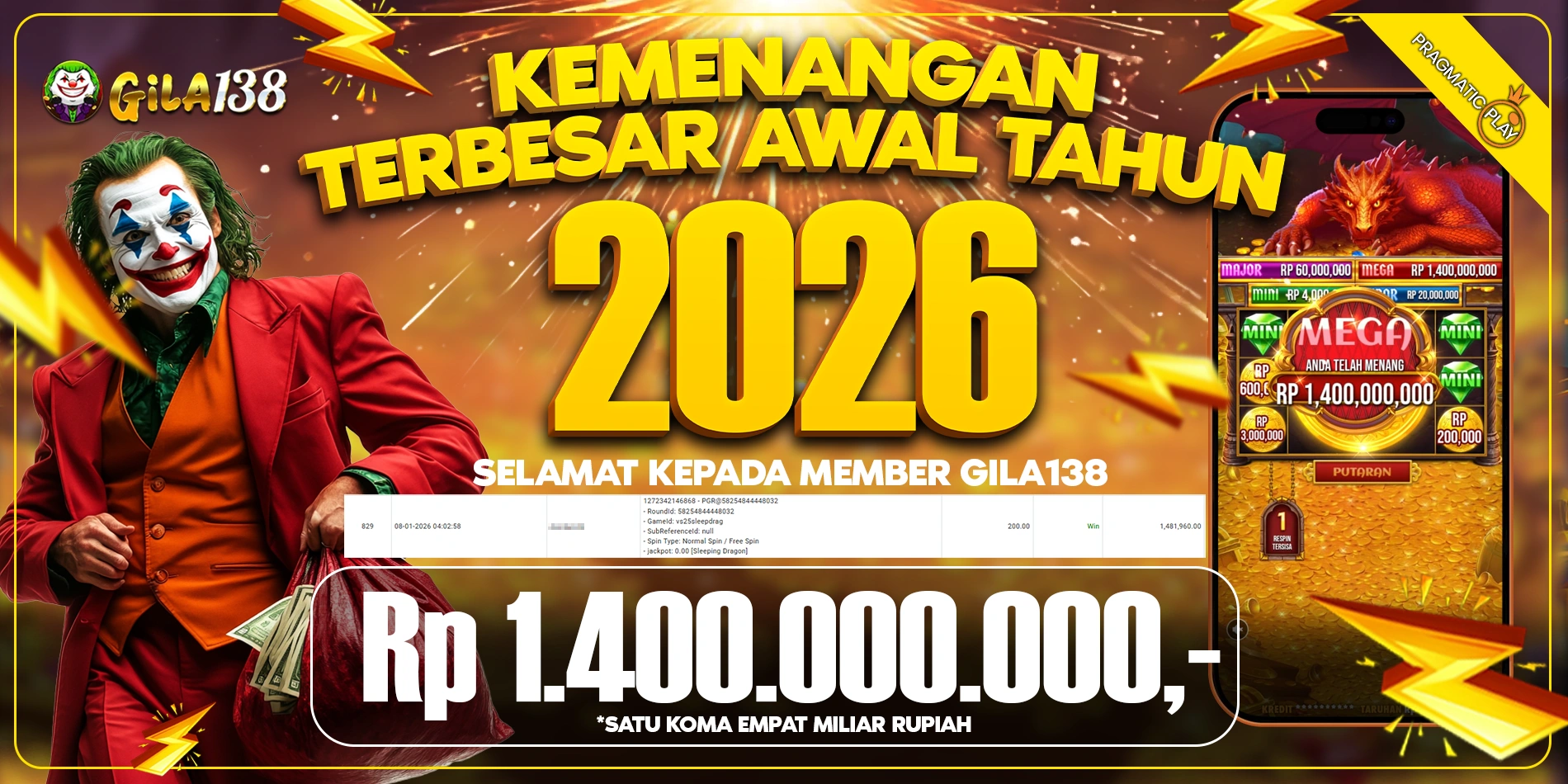 KEMENAGAN BESAR GILA138